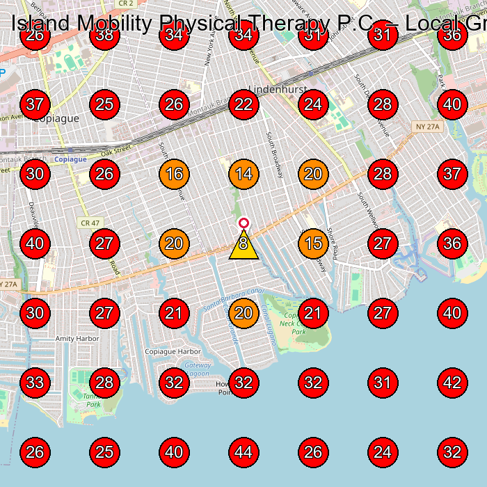 Island Mobility Physical Therapy P.C. GeoGrid visibility map for Chiropractor in Amityville